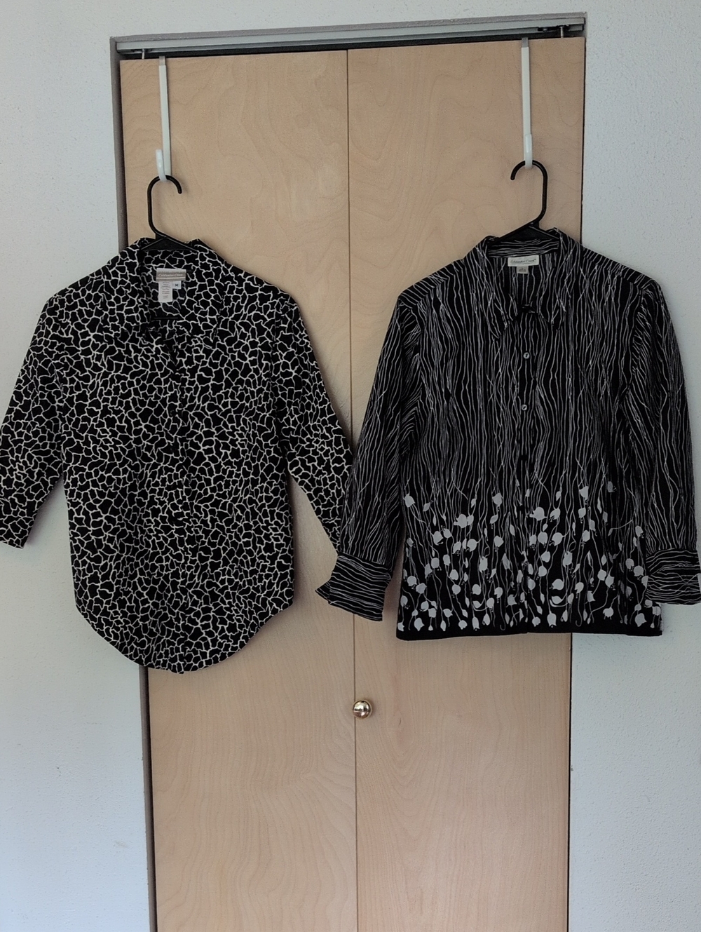 2 Coldwater Creek Shirts Cotton Shirts  1 Med. And 1 Lg . 3/4  Sleeve.